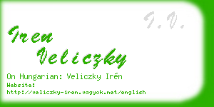 iren veliczky business card