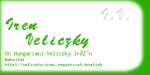 iren veliczky business card